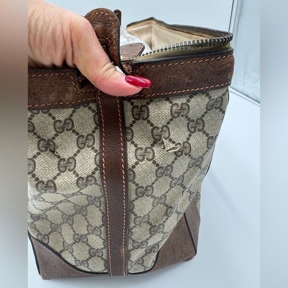 Authentic Vintage Gucci GG Monogram Supreme Sherry Web Doctor’s Travel Bag - Picture 11 of 14